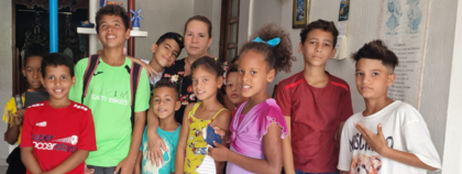 Maribel met kinderen